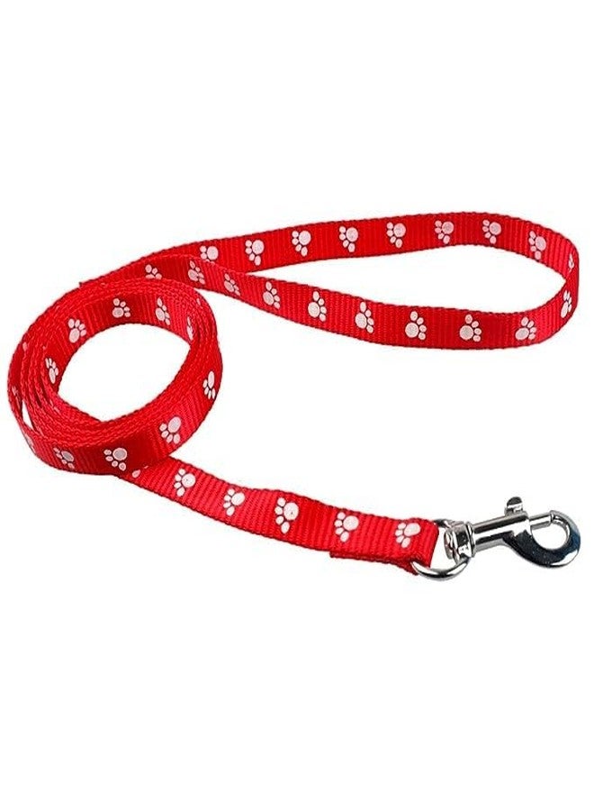 Pups&Pets Nylon Collar Leash Set Printed Adjustable, Daily Use Walking and Training with 10 MM - Red - Image 5